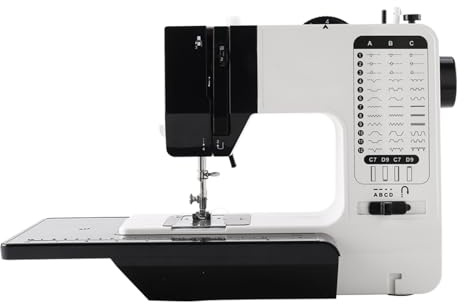 Mechanische Nähmaschine, 12 Stiche, Mini-Nähmaschine, elektrische Doppelfaden-Nähmaschine mit Nählicht und Verlängerungstisch für Anfänger, Kleidung, Plüschtieren, Vorhängen, Laken