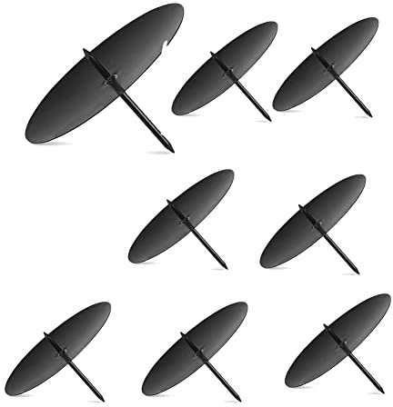 CAIONPLE 8 soportes para velas de Adviento de 8 cm, platos de Navidad con punta negra