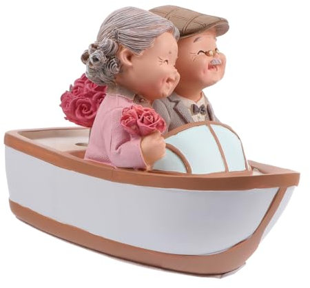 PRETYZOOM Statue in Resina Dipinta a Mano Di Coppia Di Anziani, Decorazione Romantica Per Casa e Ufficio, Ornamento Dei Nonni Resistente Allo Sbiadimento, Regalo Anniversario e Compleanno