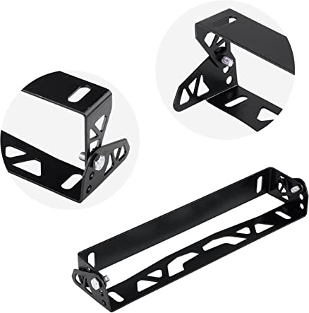 Soporte Universal para Matrícula de Aluminio, Estilo de Coche, para Carreras, para Personalizar su Vehículo (Black)