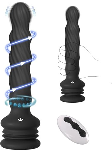 Juguetes sexuales para adultos masculinos anales - masajero de próstata vibrante giratorio para hombres y mujeres para parejas, vibrador de consolador anal de control remoto con succión