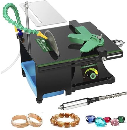 Lucidatore per gioielli Macchina tampone for lucidatura di gioielli aggiornata, lucidatrice for tornio da banco, mini casa multiuso regolabile for la lavorazione del legno di metalli preziosi Basse vi