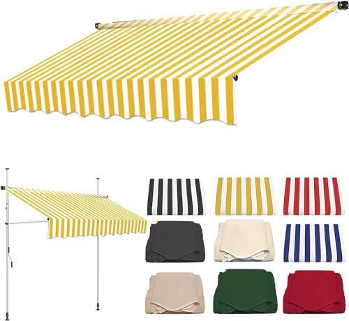 Generisch Patio Markise Ersatzstoff Balkon Markise mit Klemme UV-beständiges Polyester Baldachin für Balkon Terrasse Garten 2 Meter