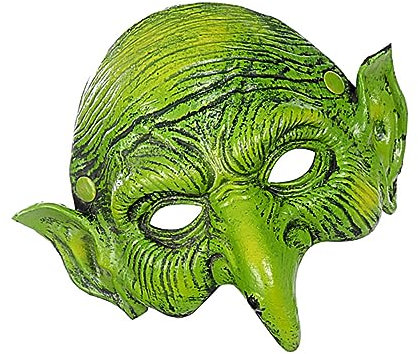 ifundom Masquerade Witch Maske Für Halloween Grüne Gesichtsmaske Für Karneval Elastisch Für Partys Und Gruselige Verkleidungen Für Erwachsene