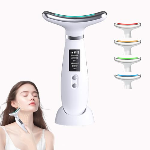 Face Lifting Gerät,Gesichtsmassagegerät Gegen Falten,Gesicht Schönheit Gerät mit 3 Modi,45℃ V Face Beauty Meter Gesichtsgerät für Hautstraffung & Lifting EMS Gerät Gesicht für Damen Herren (weiß)
