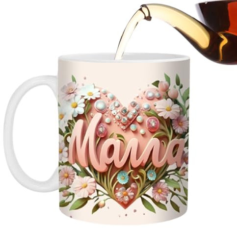 Mamma kaffekopp, mamma koppar för kvinnor, keramisk mor dag alkoholkopp, blommönster elegant uppskattning för kaffeälskare te entusiaster dotter son syster
