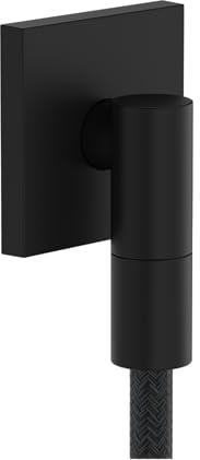 hansgrohe FixFit Fine E - Schlauchanschluss Dusche, universaler Wandanschluss mit Rückflussverhinderer, Wandanschlussbogen, Mattschwarz , 28883670