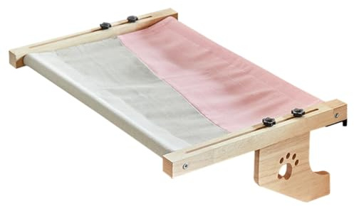 WOODPURR Percha para ventana de gato, hamaca de ventana de gatos para interiores, asiento de cama grande para alféizar de ventana, mesita de noche, cajón y armario (rosa)