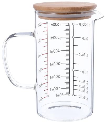 Ciieeo Vaso Medidor De Taza Medidora Con Tapa Resistente Al Calor Multifunción