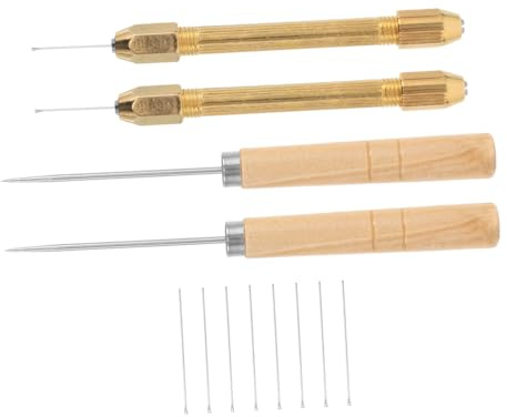 Gogogmee Kit de Herramientas para Insertar Pelo Muñecas con Aguja de Coser Mano Mango de Cobre Resistente y Mango Ergonómico de Madera para DIY Incluye Punzones y Agujas