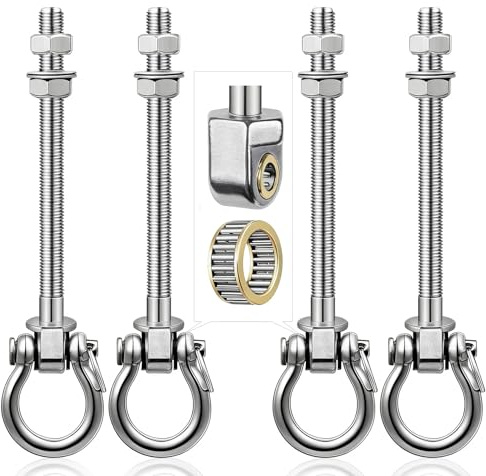 WGIDSKKI 4Pcs Ganchos de Techo, Suspensión de Columpio Colgante, Ganchos de Techo de 304 Acero Inoxidable Sillas Colgantes Conector para Sillas de Suspensión, Columpios, Hamacas, hasta 680 KG