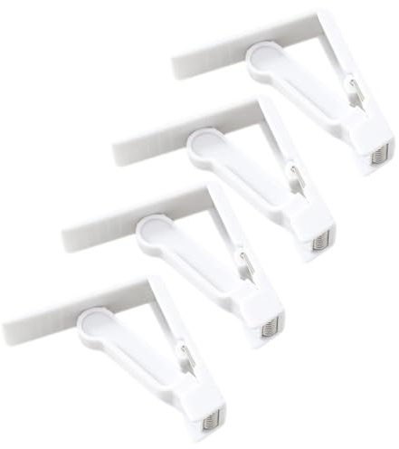 Mobestech Pinzas para Mantel De Resorte Ajustables, Clips De Resorte para Manteles, Abs Blanco, para Uso Doméstico y Eventos como Bodas y Picnics, Paquete De 4 Unidades