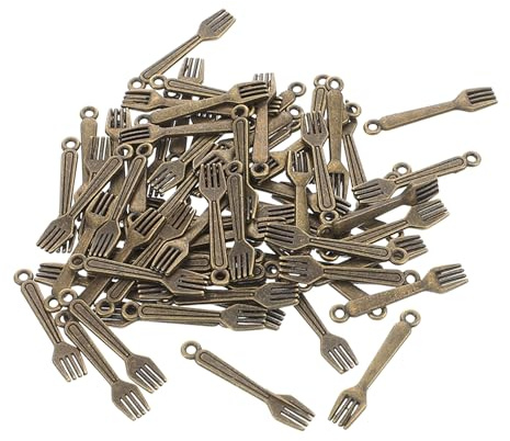 Toyvian Set 100 Pezzi Mini Ciondoli in Lega Vintage a Forma di Posate, Pendenti per Creazione Gioielli Fai-da-te, Collane e Bracciali, Accessori Artigianato Retrò per Appassionati di Craft