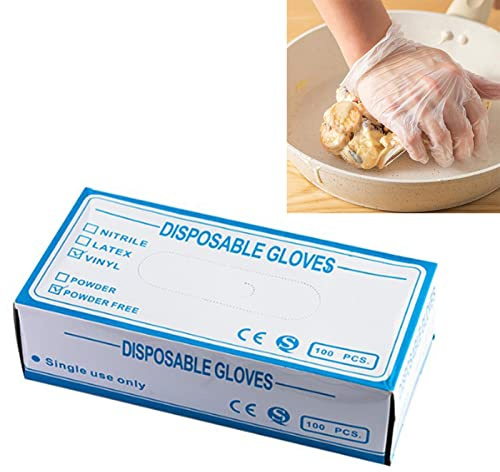 CFTGIW 100 Pièces Jetables en PVC en Plastique de sécurité Alimentaire pour la Restauration Cuisine Cuisson Grande Taille et être Propre Qui Comprend 100 Pièces Faciles à Utiliser la Nourriture