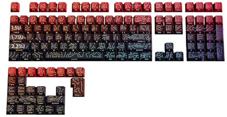 KAHDGSS Capuchons De Touches Imprimés sur Le Côté 97 Touches Lignes De pour Claviers Mécaniques Impression par Sublimation Thermique