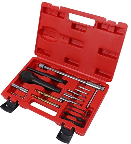 NDNCZDHC 16PCS Strumento per la rimozione delle candelette, estrattore Chiave esagonale Kit di maschi trapano con presa a stella per candelette danneggiate da 8 mm e 10 mm