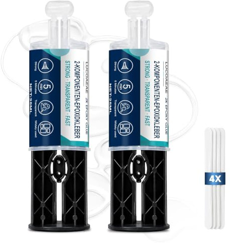 LUCOAEAE 2x25 ml Pegamento Epoxi 2 Componentes Extra Fuerte