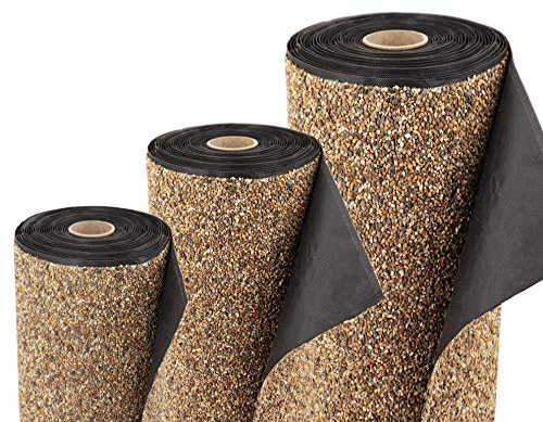 Premium Teich Steinfolie von Aquagart I Steinfolie Teich-Folie für Bachlauf Gartenteich Zubehör I Epdm-Folie Teich Stein-Matte Teichrand Teichzubehör I Kiesfolie (9m, sandfarben 60cm breit)