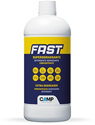 CAMP Fast Supersgrassante Concentrato - Sgrassatore Universale ad Azione Rapida, Detergente Igienizzante Superficie - Rimuove Ogni Tipo di Sporco, Prodotti Pulizia Casa, Made in Italy, 1l