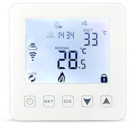 aixi-SHS Wi-Fi termostato pavimento acqua riscaldamento-compatibile con Amazon Alexa Echo/Google Home/IFTTT-LED touch screen tempeature TuyaSmart/Smart Life APP controllo
