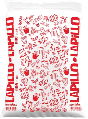 LAPILLO VULCANICO Rosso FINE Sacco LT.33 GRANULO 3-10MM Usato in Agricoltura Lava VULCANICA DRENANTE E Decorativa