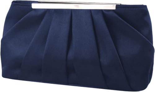 Fioeyr Womens Elegant Pleated Satin Evening Handbag Clutch Clutch bag Purse Party Prom Clutch