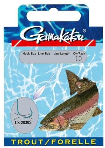 Gamakatsu Forelle Sbiro LS-2030 180cm Blau - 10 gebundene Angelhaken