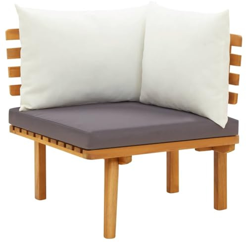 vidaXL Garten-Ecksofa mit Kissen Massivholz Akazie