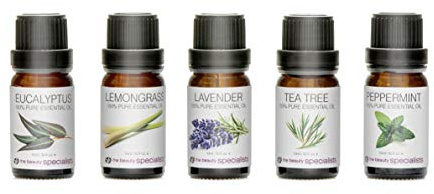 Rio Aromatherapy Essential Oils Gift Set – 5 x 10ml 100% Pure Oils (Lavender, Peppermint, Tea Tree, Lemon, Eucalyptus) for Diffusers, Humidifiers, Massage, Spa, Relaxation & Home Fragrance
