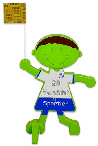 UvV Sportler, 3D Kinder Warnschild reflektierend, mit Wunschtext in verschiedenen Farben erhältlich, Warnschild spielende Kinder, Sicherheitsschild, Kinder Vorsicht, Kinder Danke (blau)