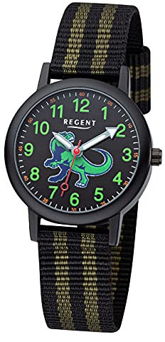 Regent Unisex Kinder Analog Quarz Uhr mit Stoff Armband 12400305