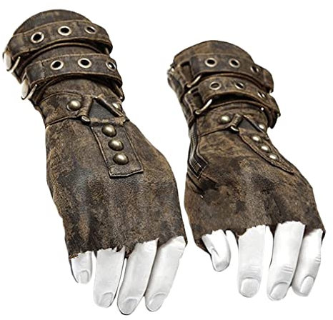 Darabun Bogenschießen Armschutz - Kunstleder verstellbare antike Armschiene Handschutzbandage Langbogen Jagdschießen für Erwachsene und Jugendliche