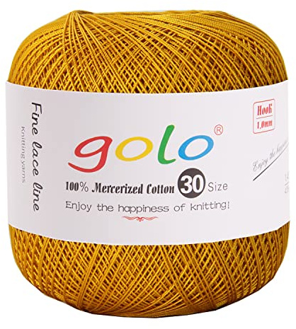 golo Häkelgarn 30 für handgestricktes Häkelgarn Gewinde häkeln (Golden-603)
