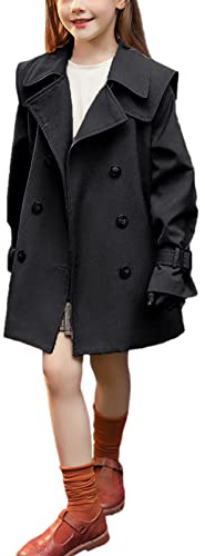 amropi Ragazze Trench Coat con Cintura Ginocchio Lunghezza Giacca a Vento Jacket
