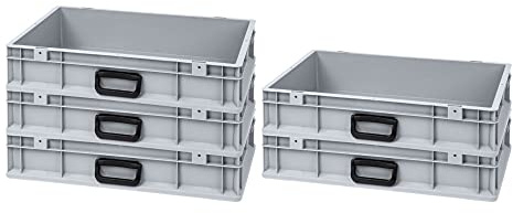 SparSet 5x Eurobox NextGen Portable Uno | HxBxT 12x40x60cm | 23 Liter | Eurobehälter, Transportbox, Transportbehälter, Stapelbehälter