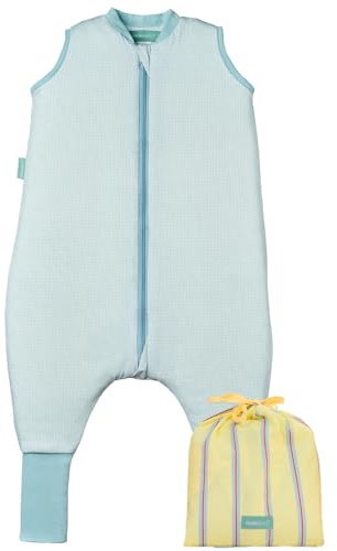 molis&co - Baby sovsäck med halkfria strumpor TOG 1 - Småbarn sovsäckar med ben 1 Tog - mjuk och mysig baby bärbar filt för spädbarn och småbarn - 100 % bomull (OEKO-TEX) (Lagoon, 3 år)