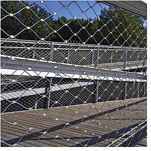 VXHCS 304 Edelstahl-Seilnetz, Flexibles Seil-Geländer-Netz, 2mm Drahtdurchmesser Diebstahlsicheres, Sturzsicheres Edelstahl-Sicherheitsnetz (0.8x30m)