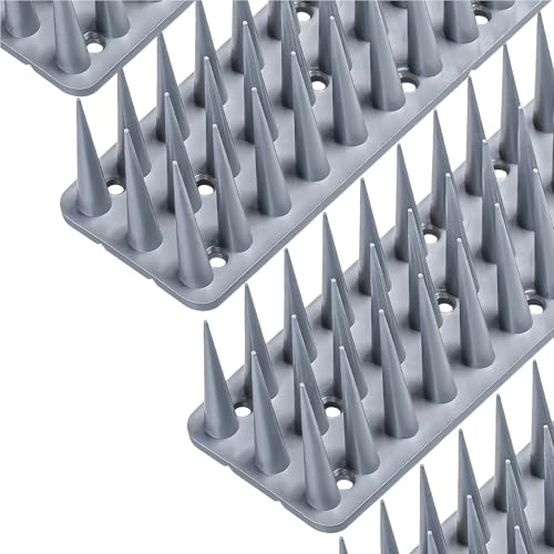 Konzept 11 Taubenabwehr Spikes – UV-beständiger Kunststoff, 3-reihig Vogelschutz ideal für Balkon und Fensterbank, schnelle Montage 3 Meter (6Stück x 50cm, 3cm Hoch) in Silber
