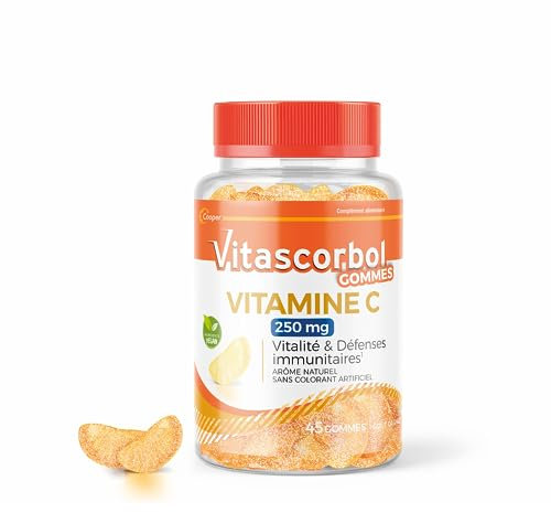 VITASCORBOL - GOMMES 250 - Complément alimentaire à base de Vitamine C 250 mg - Vitalité et défenses immunitaires1 - Ingrédients Vegan - 45 Gommes