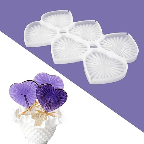 mostsom Silikon Lollipop Formen Herz mit Diamant-Ausschnitt 2PCS (D_ Diamant Liebe Herz)