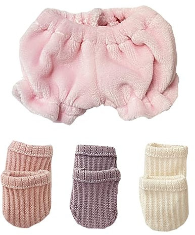niannyyhouse 15 cm 20 cm Plüschpuppenkleidung, Shorts, verdickte Leggings, gerippte Socken, weiches gefülltes Plüschtier zum Verkleiden (A2, 20 cm)