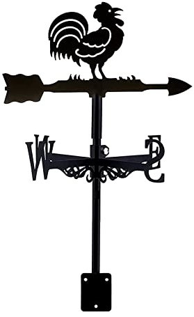 Girouette en Fonte Coq Poussin girouette avec Support de Toit, girouette soufflée au Vent décorations en métal de Jardin de Toit Volant pour Cour de Montage de Ferme