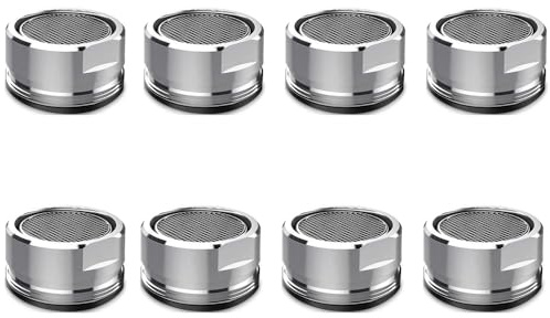 8 Pcs Water Saver Spout Filter Mesh Tap Head Faucet Aerator Replacement Parts Insert Nozzle Kitchen Bathroom Shower Sink Basi 24mm Tool Regulator Flow Silver 8Pcs 24mm