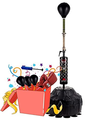 Box-Speedball, Cobra-Bag, Boxtrainingsgerät, Fitness-Reflexsack, Tumbler, Boxsack, höhenverstellbar, inkl. 4 Ersatzbällen und Boxhandschuhen