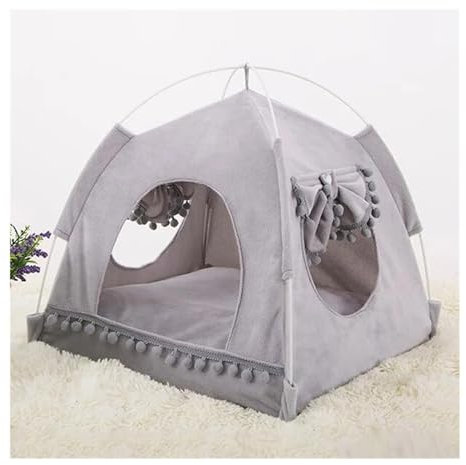 TMAOZW Faltbares Katzenzelt, Hundehütte, Bett, Kätzchen, Hundekorb, Betten, Kissen, Haustierzwinger, Produkte, geeignet for kleine Hunde, Katzenbett for draußen, Katzenbett fürs Auto(Gray,M)
