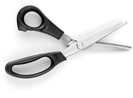 NUOBESTY Zackenschere zum Nähen Stoffscheren Zackenschere für Stoff Kleiderschere Schere Schneiderschere Black