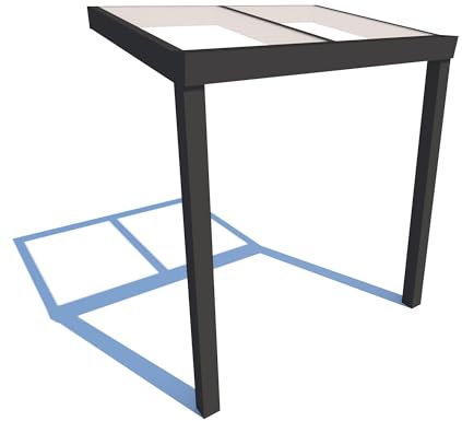 Schweng Eingangsüberdachung S350 in Anthrazit mit Polycarbonat klar/milchig, 206 x 155 cm