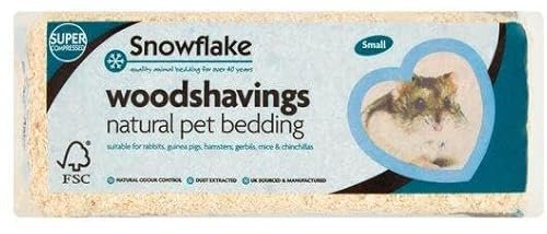 Flocon de neige - Copeaux de bois naturels pour animaux domestiques - 1 kg - Substrat de qualité supérieure extrait de poussière - Contrôle des odeurs - Pour lapin, hamster, gerbille, cochon d'Inde,