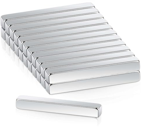 22Pcs Fridge Magnets, 25x4x3mm Strong Neodymium Bar Magnets for Crafts, Rectangle Small Rare Earth Magnets for Fridge, Square Whiteboard Magnets for DIY, Building, Scientific, Notice Board Magnets