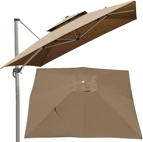 Patio Umbrella Canopy Cover for 10x10ft Square Cantilever Umbrella 2 Tier Top Cover for Outdoor Market Umbrella